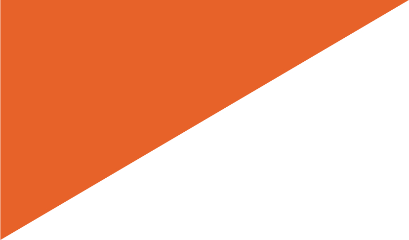 Triangular orange and white design element representing modern aesthetics in remodeling projects.